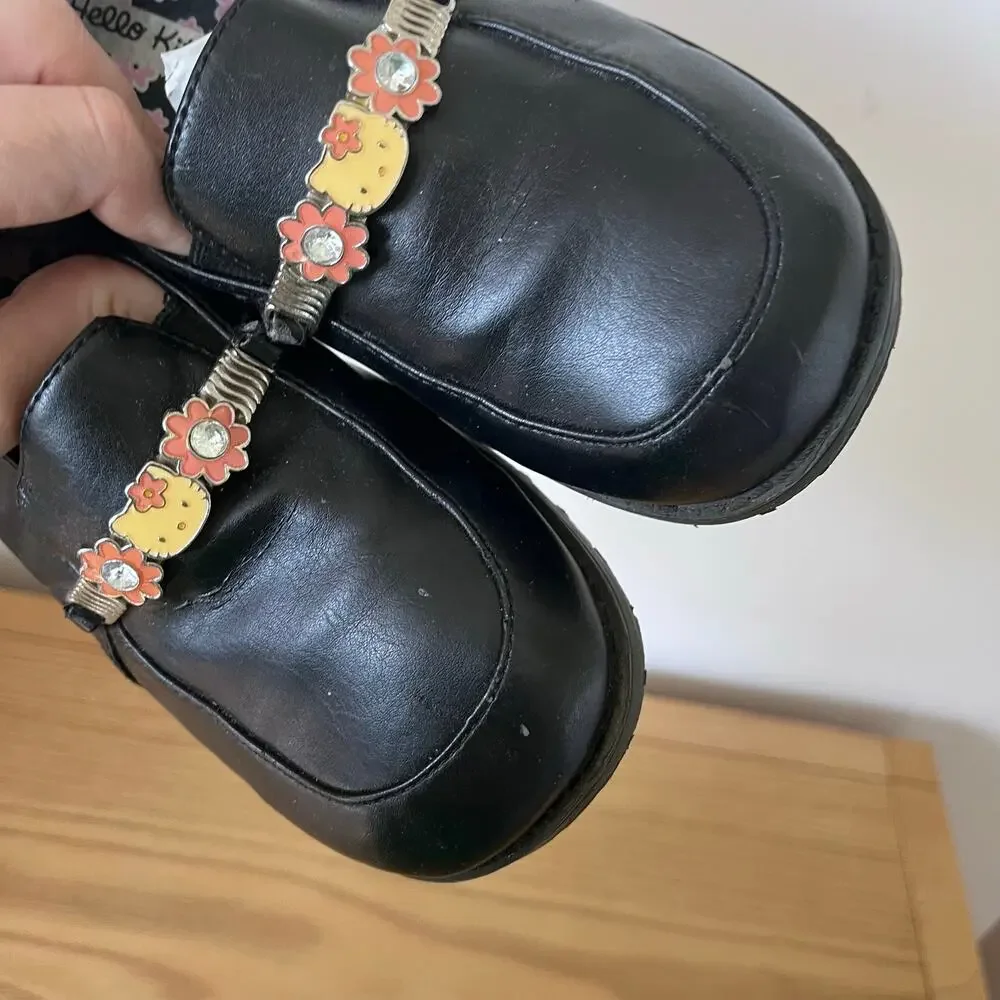 Vintage Hello Kitty Black Chunky Platform Y2K Mary Jane Shoes Girls Size 13.5